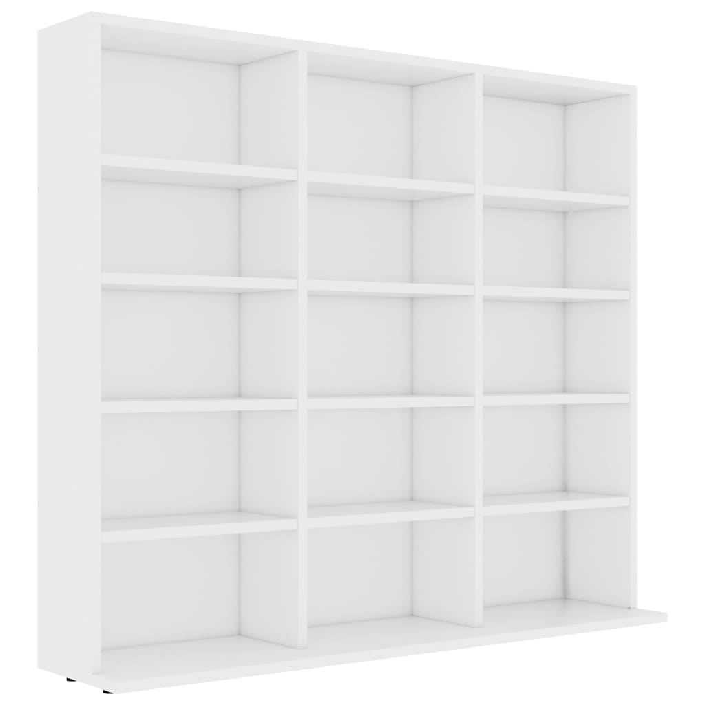 NNEVL CD Cabinet White 102x23x89.5 cm Engineered Wood