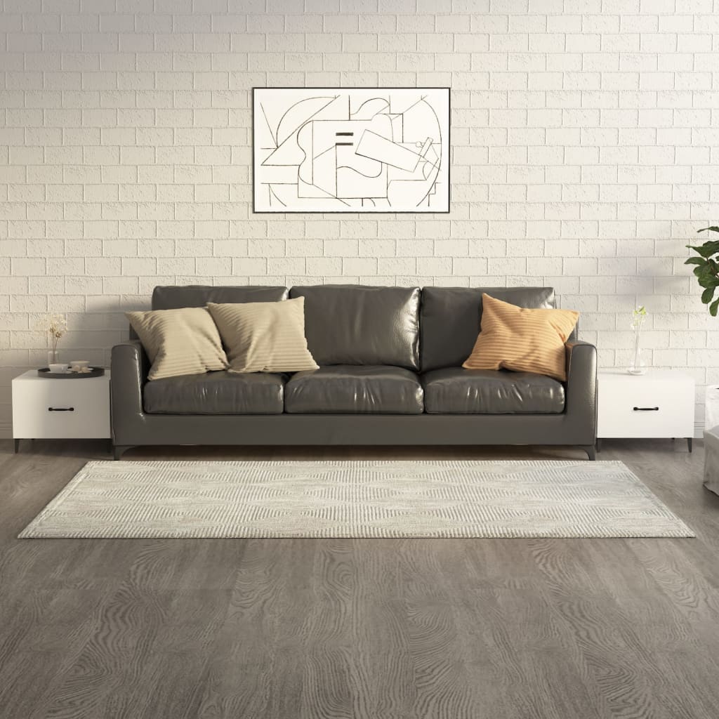 NNEVL Coffee Tables with Metal Legs 2 pcs High Gloss White 50x50x40 cm