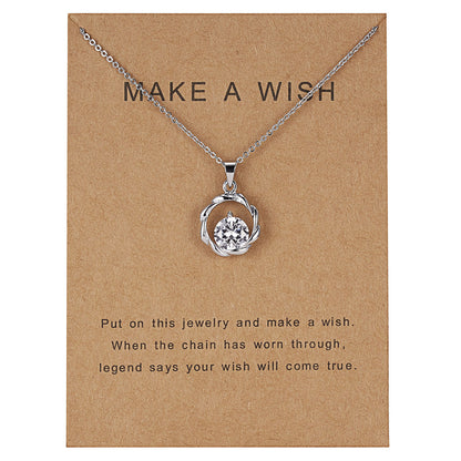 Dolphin Natural Stone Paper Card Necklace