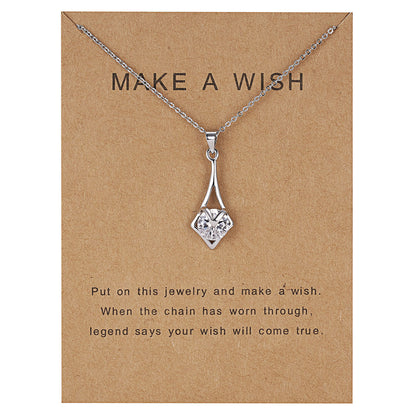 Dolphin Natural Stone Paper Card Necklace