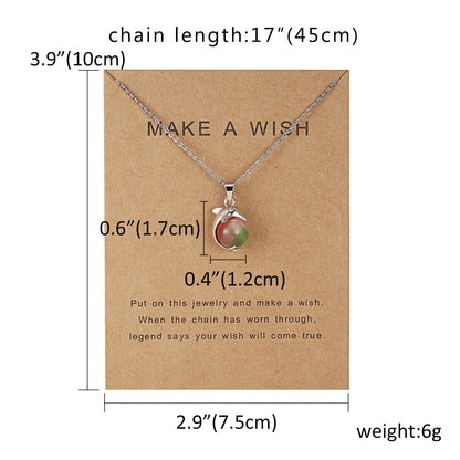 Dolphin Natural Stone Paper Card Necklace