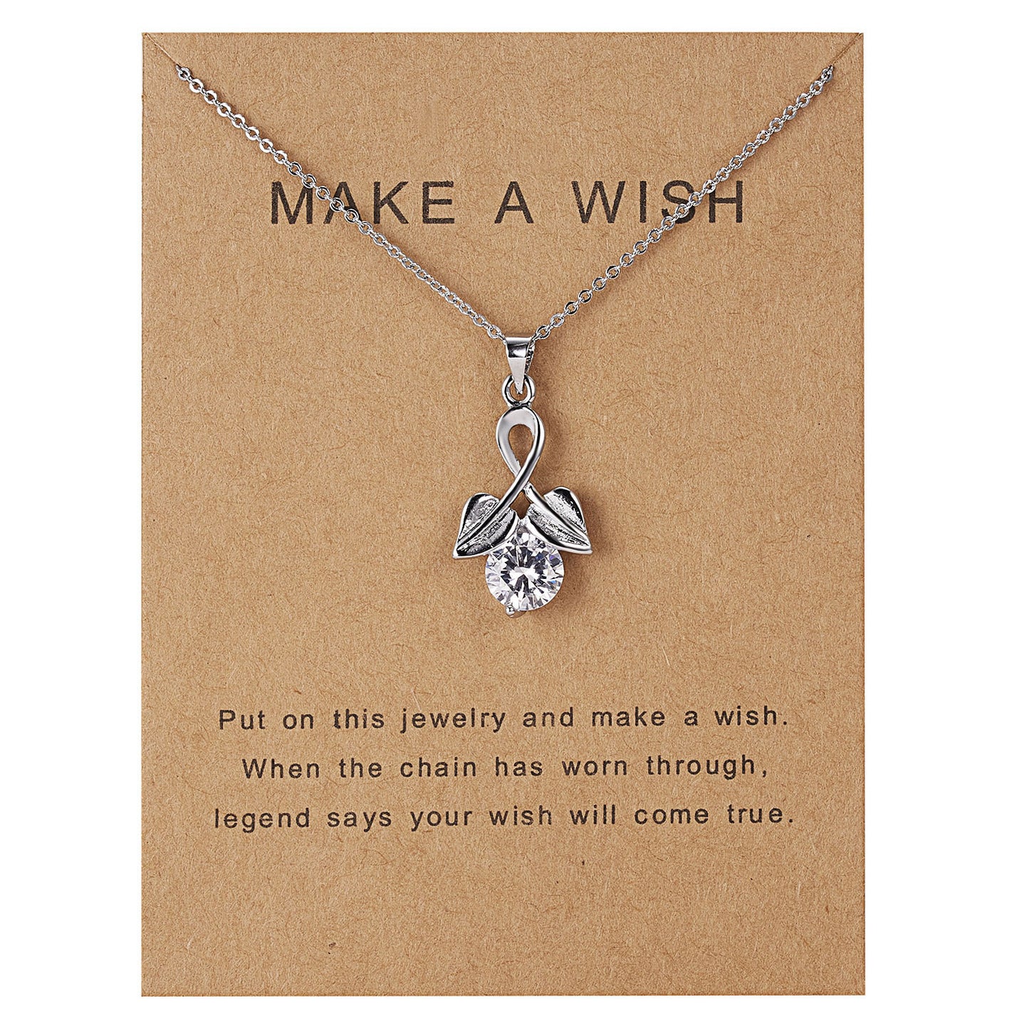 Dolphin Natural Stone Paper Card Necklace