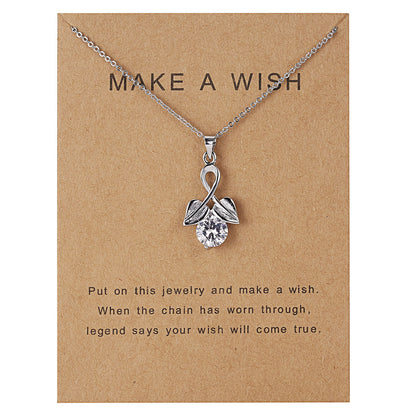 Dolphin Natural Stone Paper Card Necklace