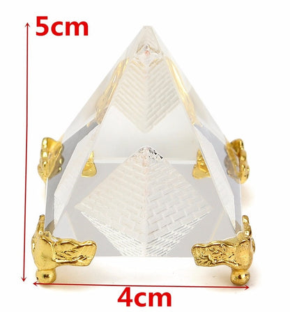 Creative Crystal Pyramid Crafts Decoration Custom Quad Prism Hooded Energy Tower Teaching Photography Props