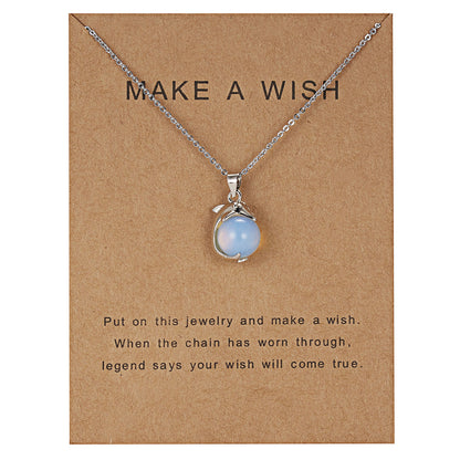 Dolphin Natural Stone Paper Card Necklace