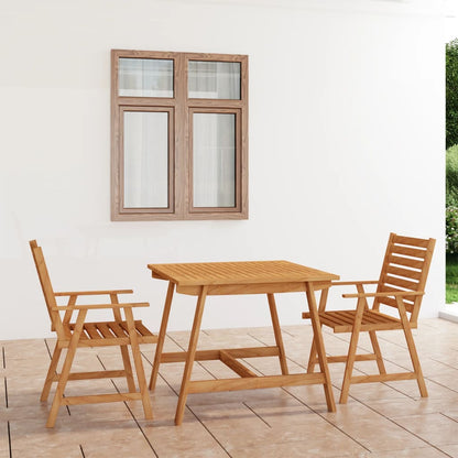 NNEVL 3 Piece Garden Dining Set Solid Acacia Wood
