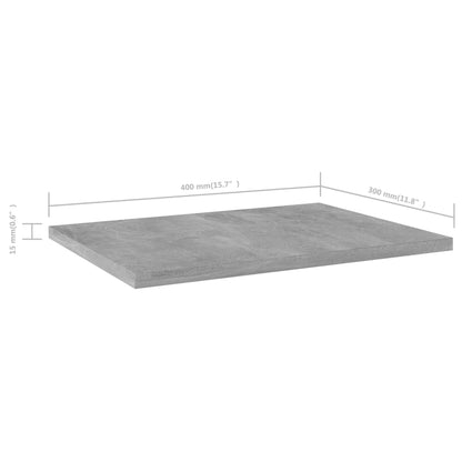 NNEVL Bookshelf Boards 4 pcs Concrete Grey 40x30x1.5 cm Chipboard