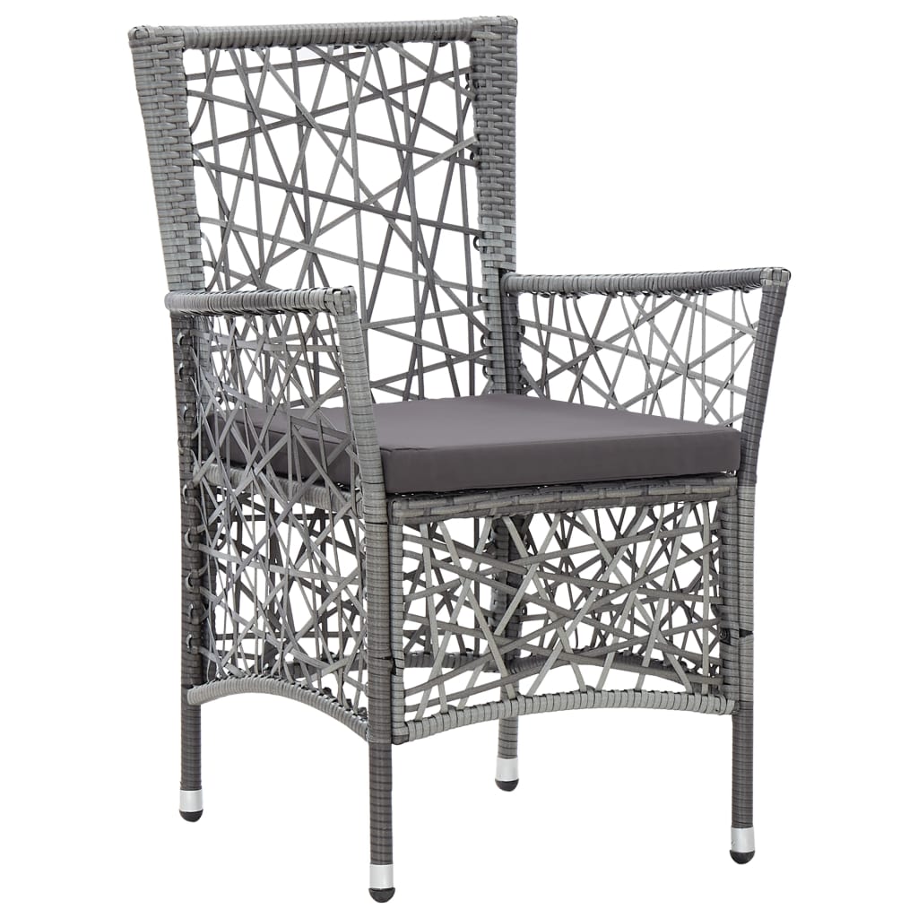 NNEVL 3 Piece Garden Dining Set Grey