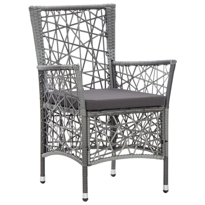 NNEVL 3 Piece Garden Dining Set Grey