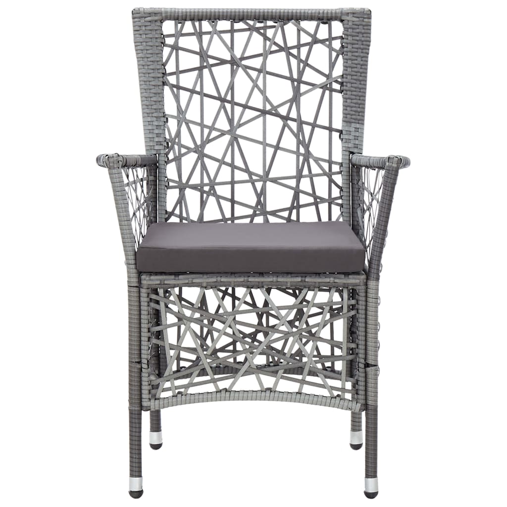 NNEVL 3 Piece Garden Dining Set Grey
