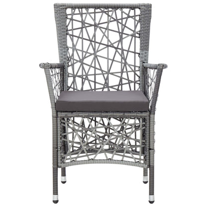 NNEVL 3 Piece Garden Dining Set Grey