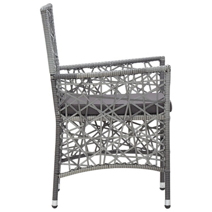 NNEVL 3 Piece Garden Dining Set Grey