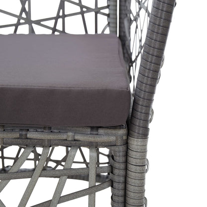 NNEVL 3 Piece Garden Dining Set Grey