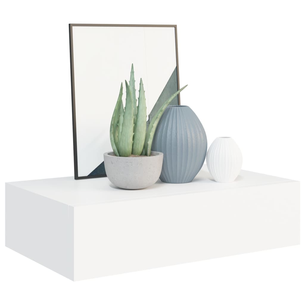 NNEVL Wall-mounted Drawer Shelves 2 pcs White 40x23.5x10 cm MDF