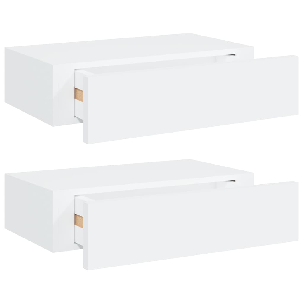 NNEVL Wall-mounted Drawer Shelves 2 pcs White 40x23.5x10 cm MDF