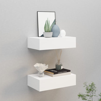 NNEVL Wall-mounted Drawer Shelves 2 pcs White 40x23.5x10 cm MDF