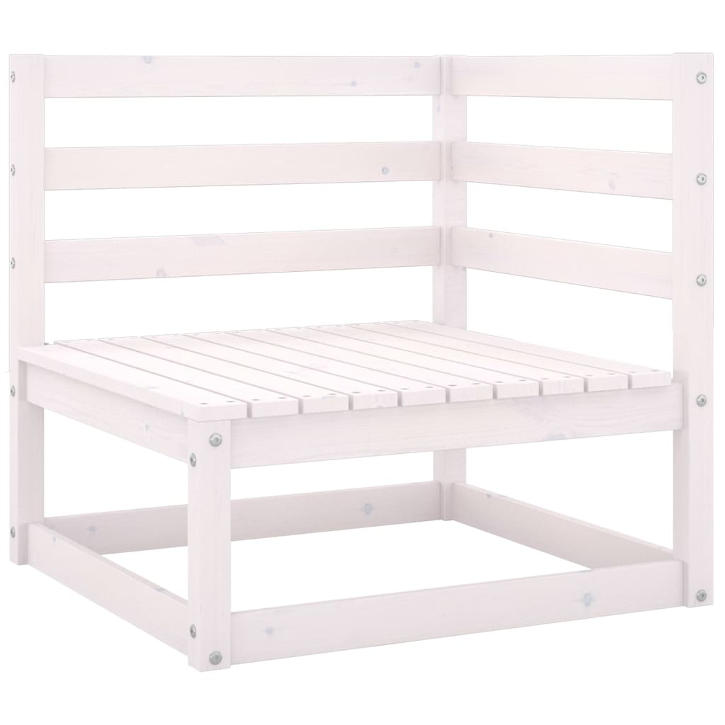 NNEVL 8 Piece Garden Lounge Set White Solid Pinewood