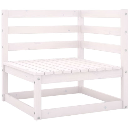 NNEVL 8 Piece Garden Lounge Set White Solid Pinewood
