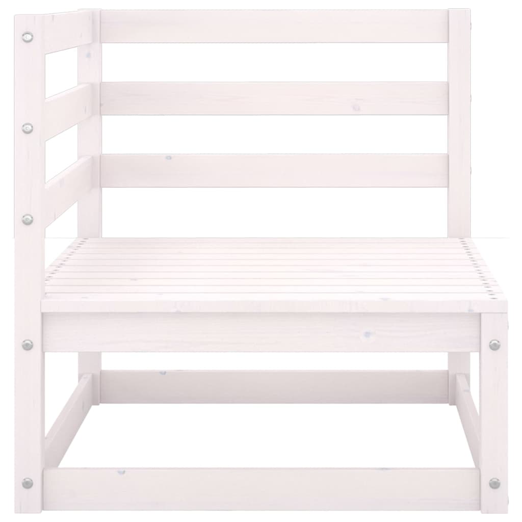 NNEVL 8 Piece Garden Lounge Set White Solid Pinewood