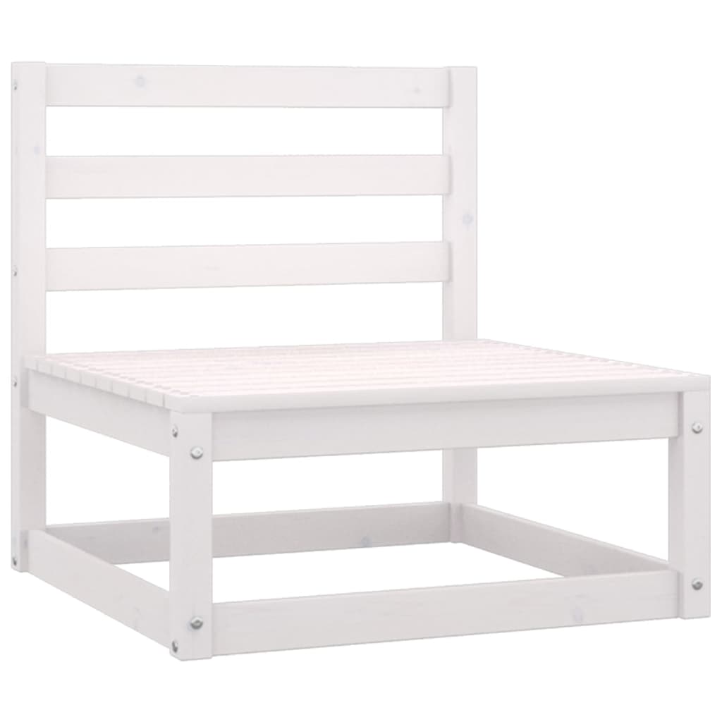 NNEVL 8 Piece Garden Lounge Set White Solid Pinewood