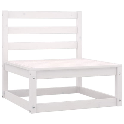NNEVL 8 Piece Garden Lounge Set White Solid Pinewood