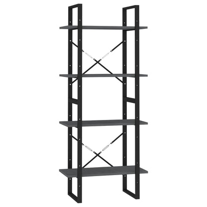 NNEVL 4-Tier Book Cabinet Grey 60x30x140 cm Solid Pine Wood