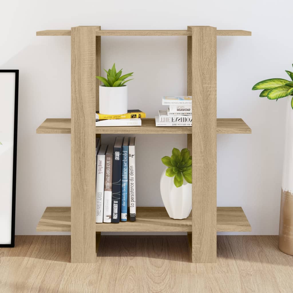 NNEVL Book Cabinet/Room Divider Sonoma Oak 80x30x87cm