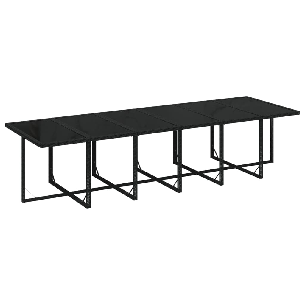NNEVL 17 Piece Garden Dining Set with Cushions Poly Rattan Black