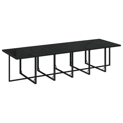 NNEVL 17 Piece Garden Dining Set with Cushions Poly Rattan Black