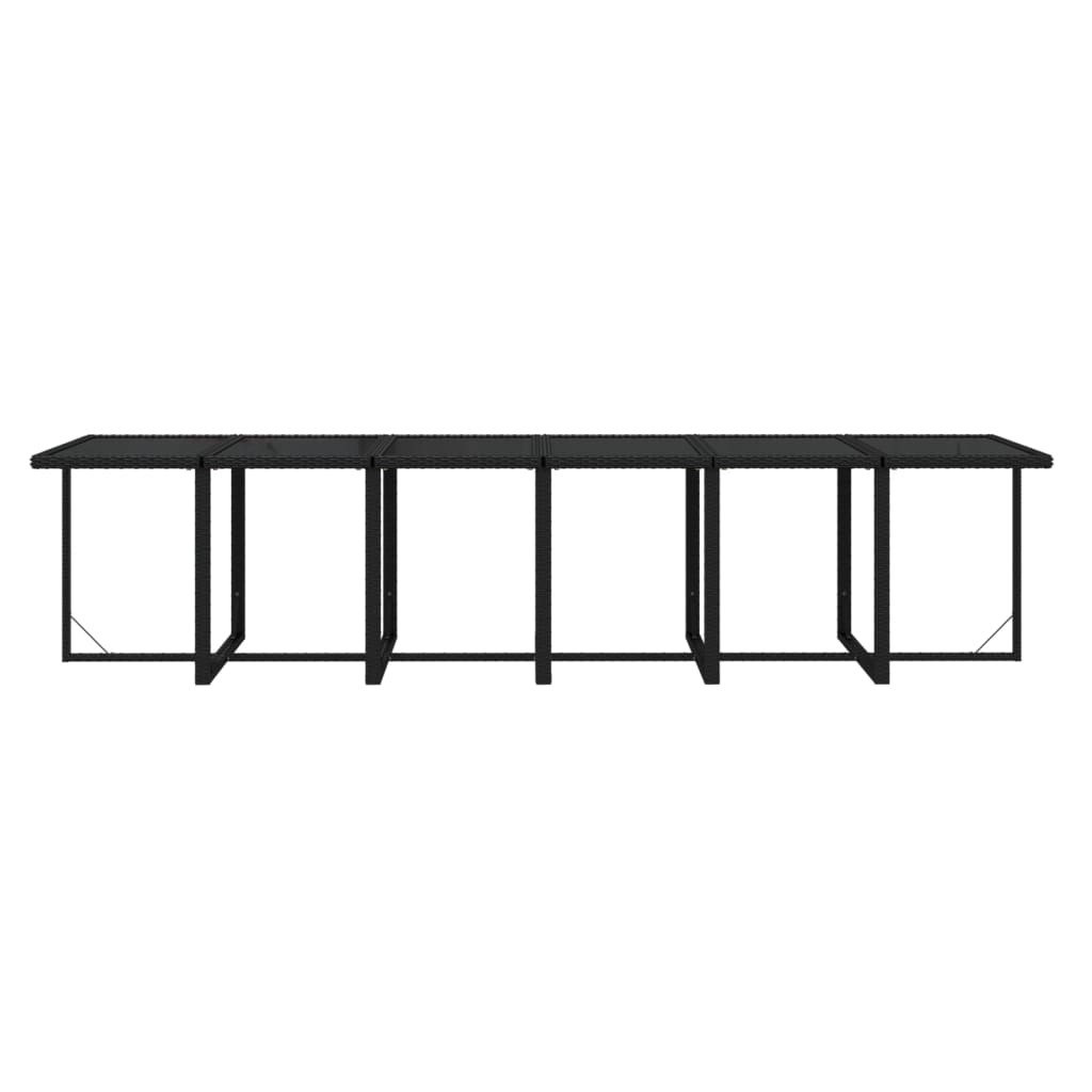 NNEVL 17 Piece Garden Dining Set with Cushions Poly Rattan Black