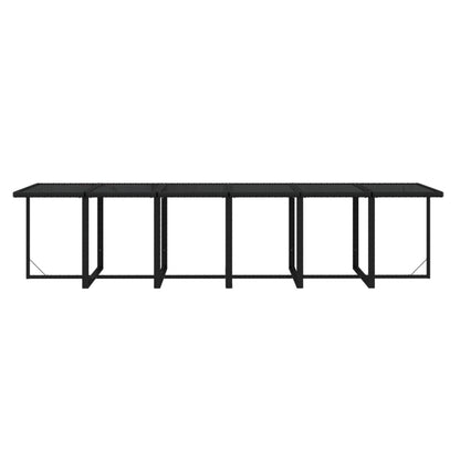 NNEVL 17 Piece Garden Dining Set with Cushions Poly Rattan Black