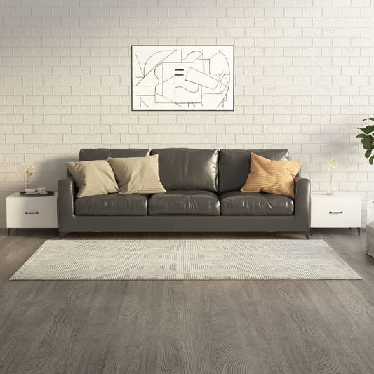 NNEVL Coffee Tables with Metal Legs 2 pcs High Gloss White 50x50x40 cm