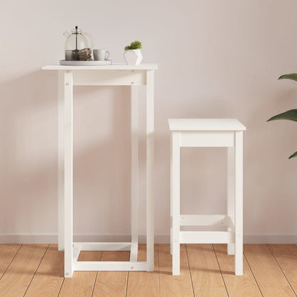 NNEVL Bar Table White 60x60x110 cm Solid Wood Pine