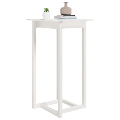 NNEVL Bar Table White 60x60x110 cm Solid Wood Pine