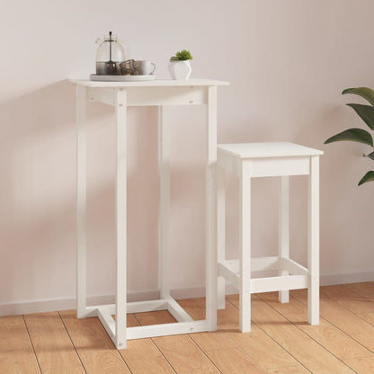 NNEVL Bar Table White 60x60x110 cm Solid Wood Pine