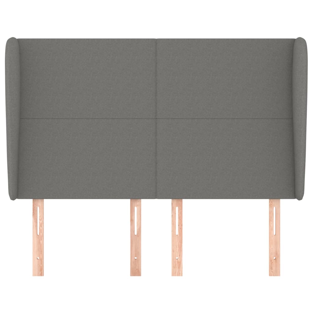 NNEVL Headboard with Ears Dark Grey 147x23x118/128 cm Fabric