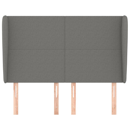 NNEVL Headboard with Ears Dark Grey 147x23x118/128 cm Fabric