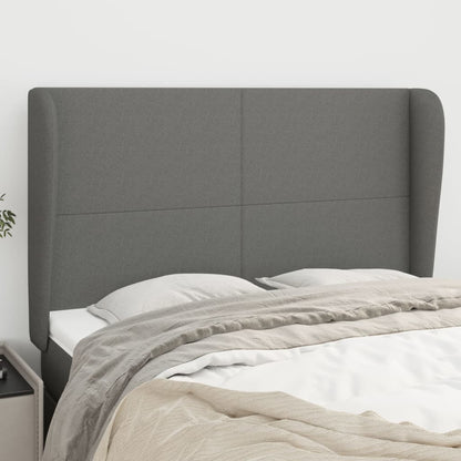NNEVL Headboard with Ears Dark Grey 147x23x118/128 cm Fabric