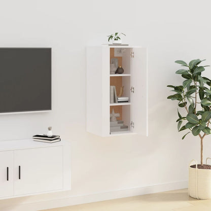NNEVL Wall Mounted TV Cabinet White 40x34.5x80 cm