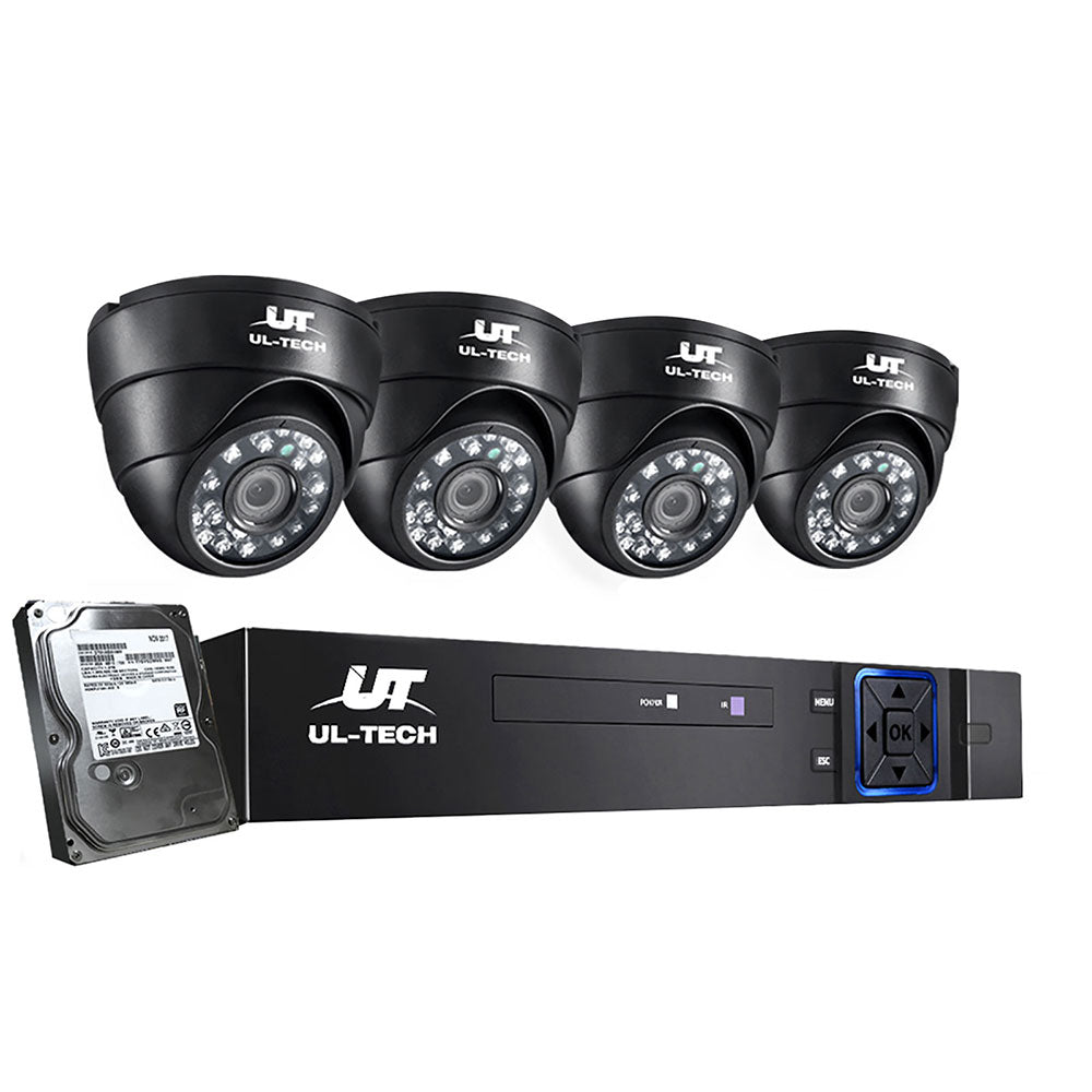 NNEDSZ -CCTV Security Home Camera System DVR 1080P Day Night 2MP IP 4 Dome Cameras 1TB Hard disk