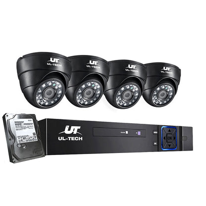 NNEDSZ -CCTV Security Home Camera System DVR 1080P Day Night 2MP IP 4 Dome Cameras 1TB Hard disk