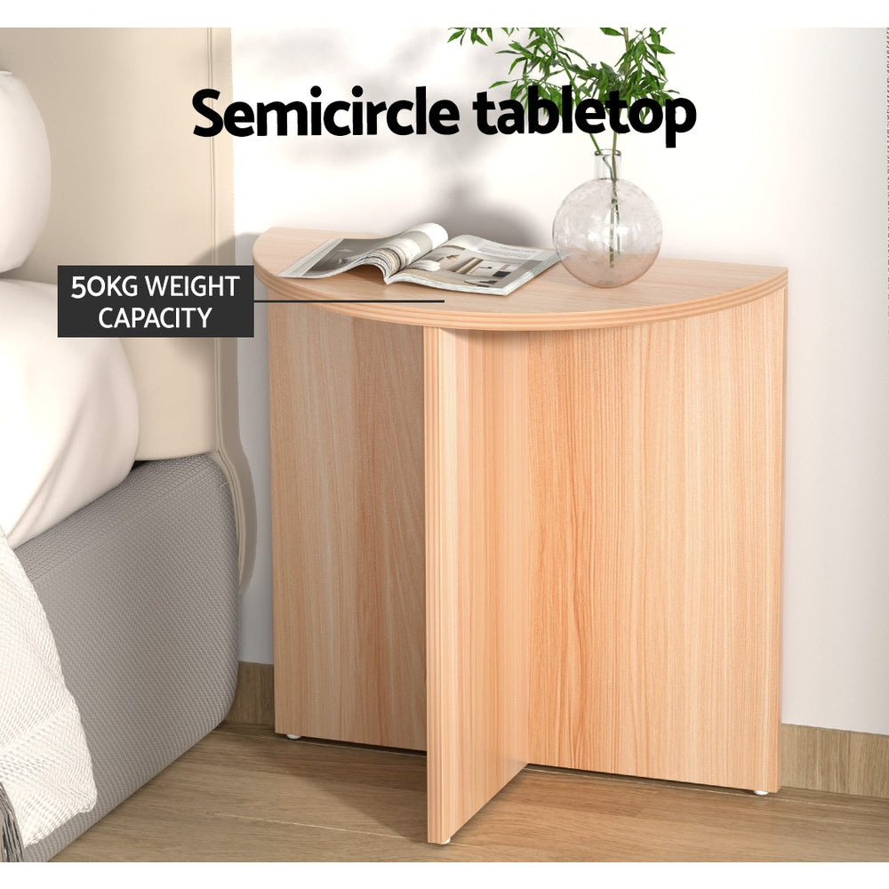 NNEDSZ Coffee Table Side End Semi-circle Tables Bedside Sofa Wooden Table
