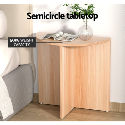 NNEDSZ Coffee Table Side End Semi-circle Tables Bedside Sofa Wooden Table