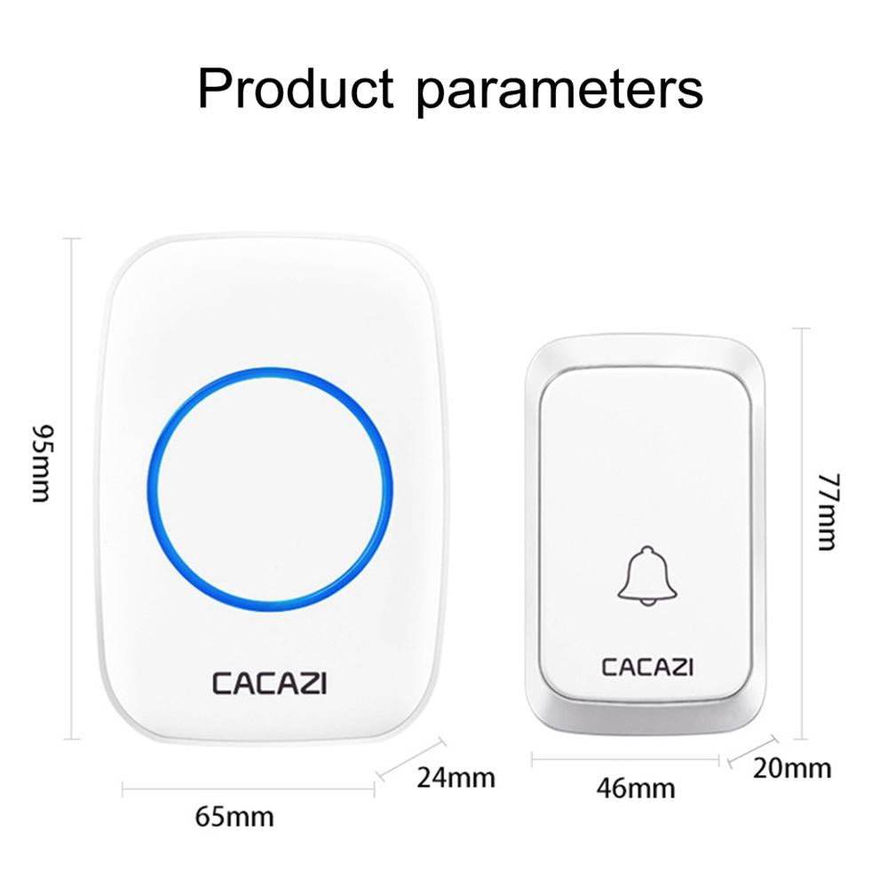NNEDSZ Wireless Waterproof Music Doorbell - 1 To 1 Battery Type - White