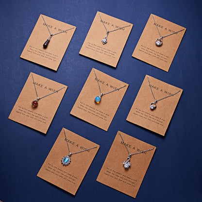 Dolphin Natural Stone Paper Card Necklace
