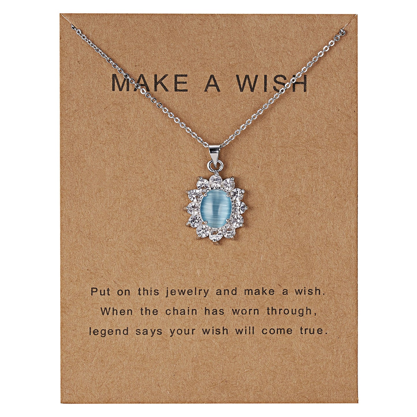 Dolphin Natural Stone Paper Card Necklace