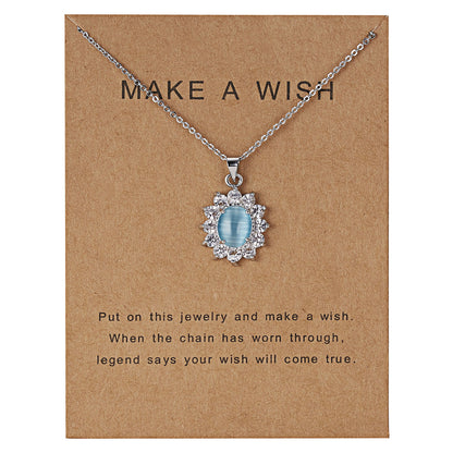 Dolphin Natural Stone Paper Card Necklace