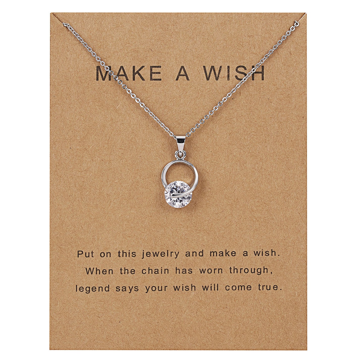 Dolphin Natural Stone Paper Card Necklace