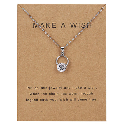 Dolphin Natural Stone Paper Card Necklace
