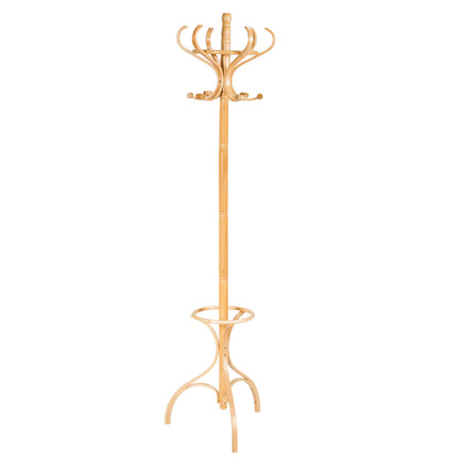 NNECW Practical Birch Coat Stand with 360Rotating Top Tier for Hat &amp Jacket Oak